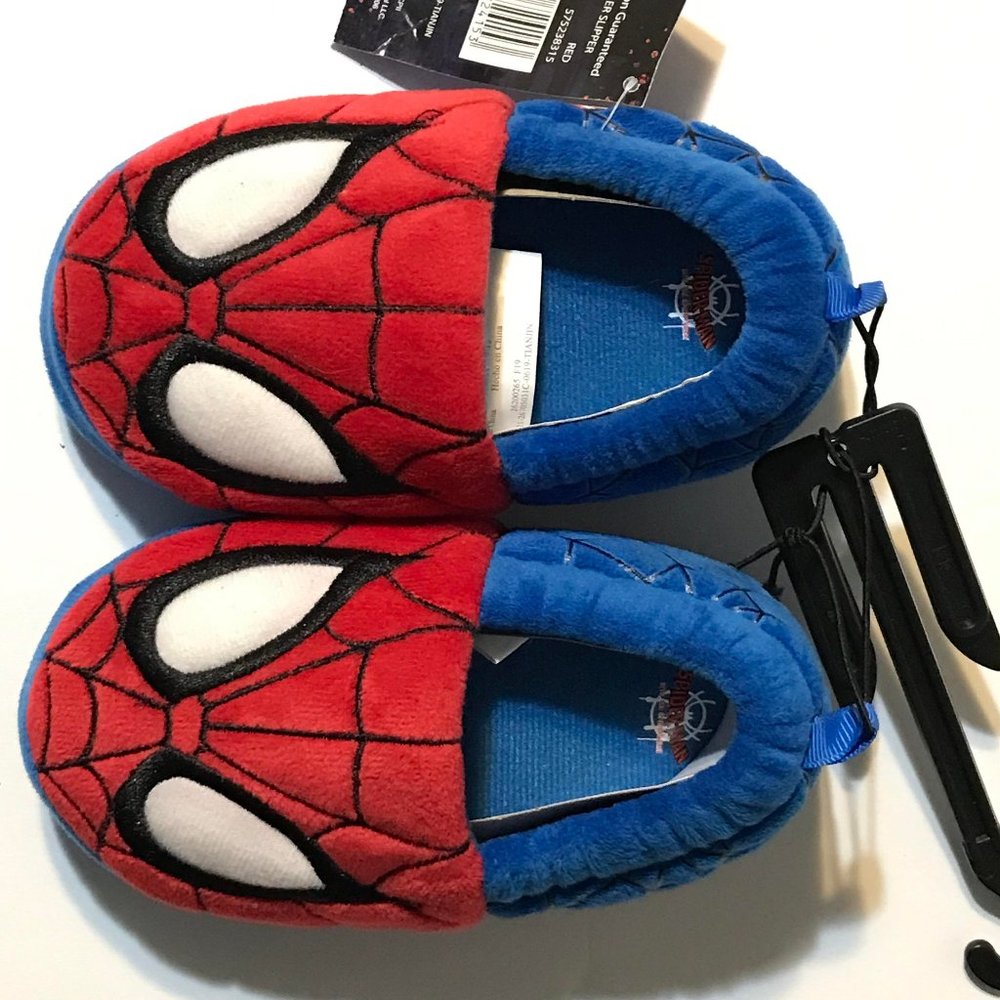 Spiderman Slippers Child 7/8 Marvel Superhero New Red Blue